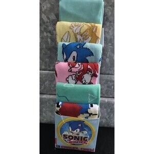 Sonic the Hedgehog Socks (6 Pair) Bioworld  Size 8-12 Casual Crew